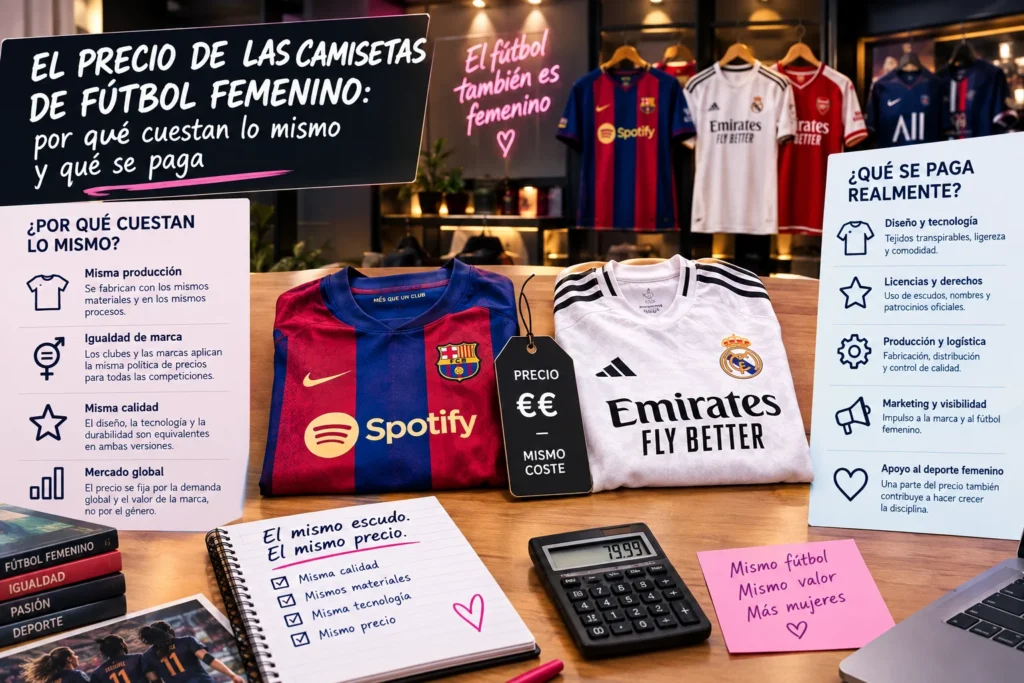 precio de las camisetas de fútbol femenino